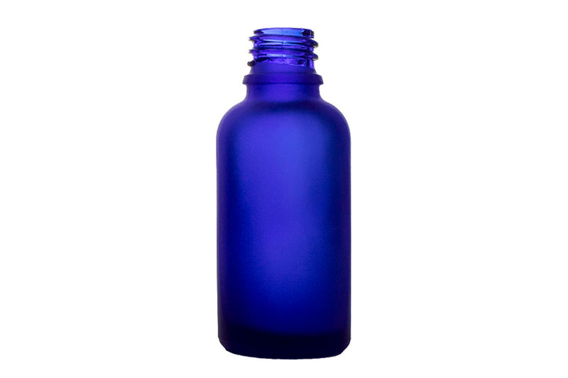 30ml Frosted Blue Euro Round Glass Bottle